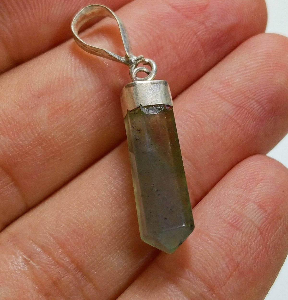 Sterling Silver Fluorite Pendants, Natural Crystal Charms