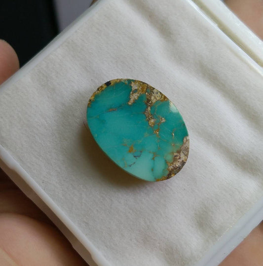 Natural Oval Turquoise Cabochon, 23 Carats Untreated