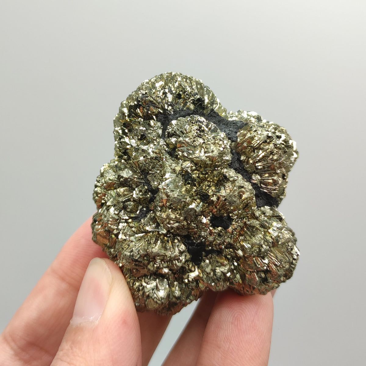 Golden Marcasite Sphere Cluster, Prophecy Stone, Pakistan, 186 gram