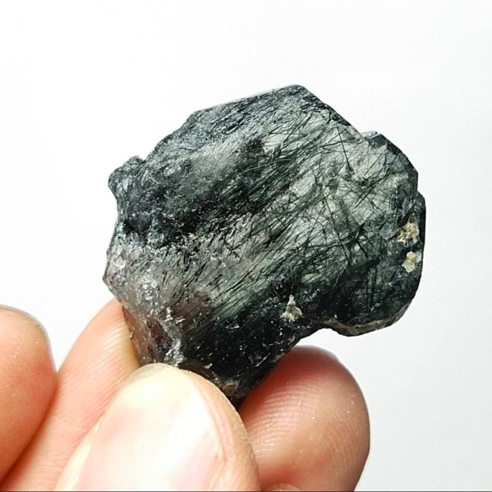 Apatite with massive green byssolite inclusion from Gandao hills, Mohmand Agency KPK Pakistan