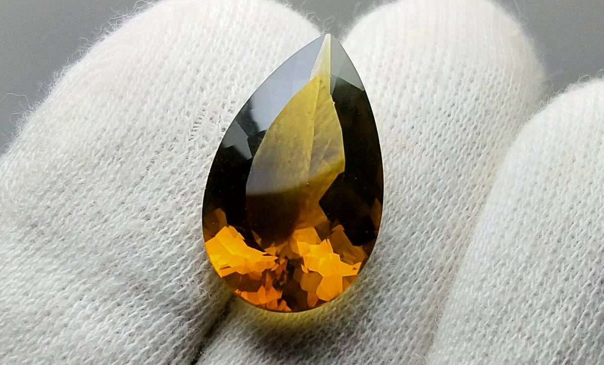 Natural good quality pear shape citrine gem