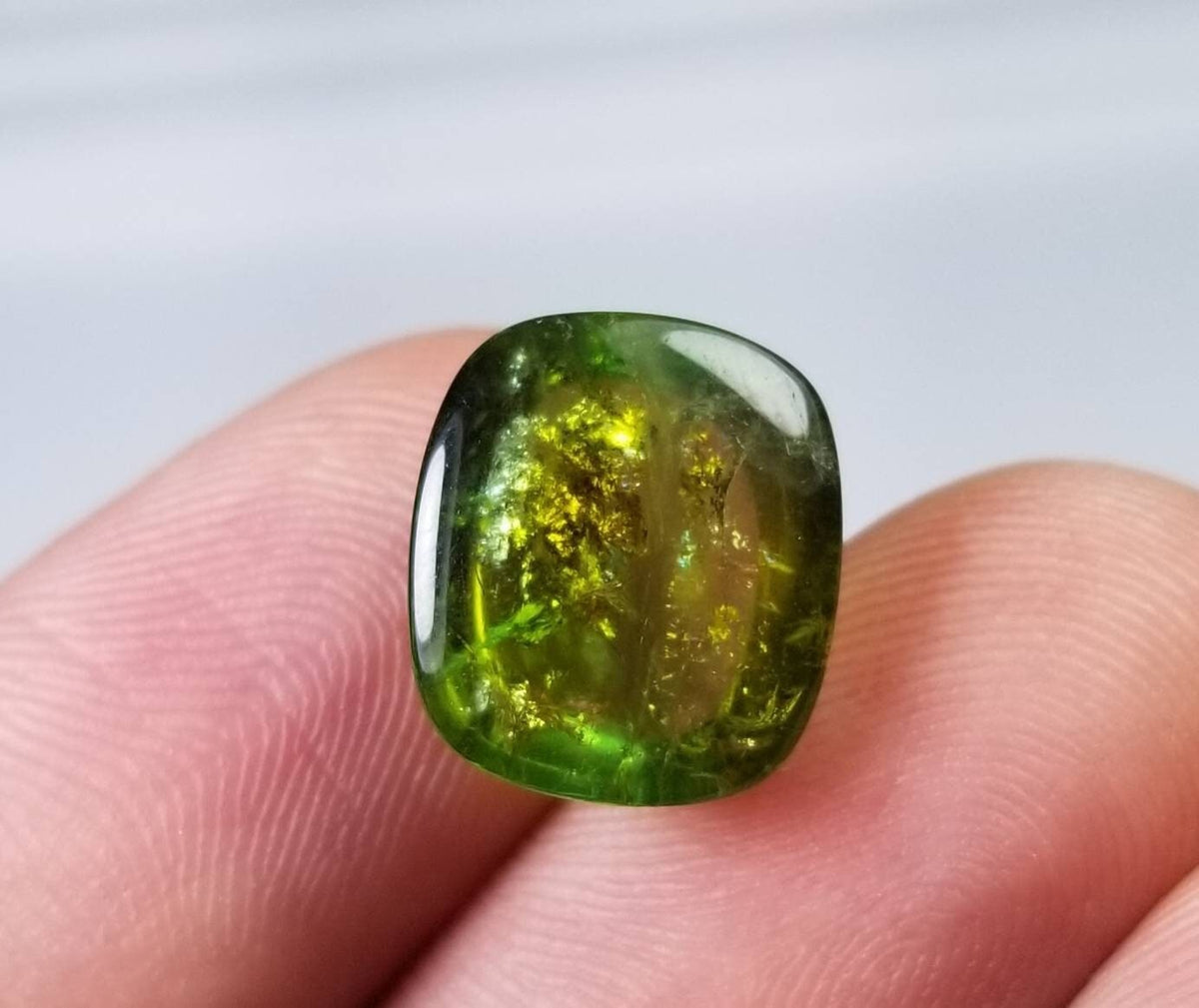 Natural good quality ring size faceted green  tourmaline gems