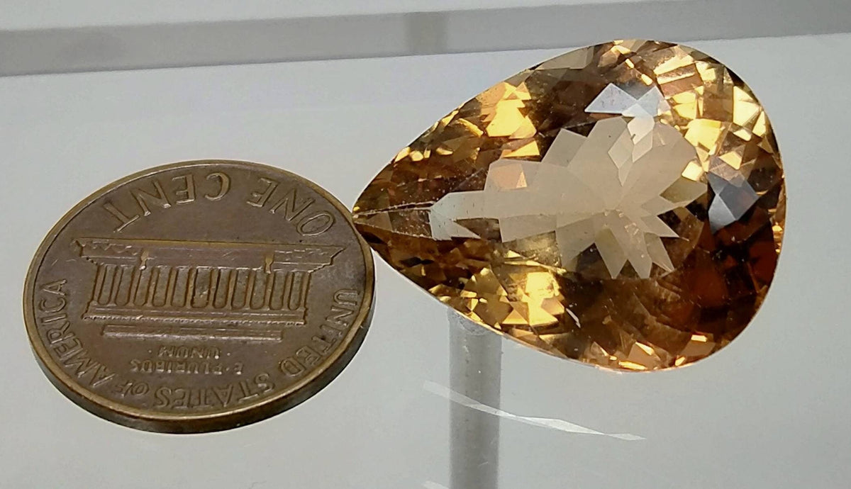 32 Carat Pear Shape Faceted Topaz Gemstone