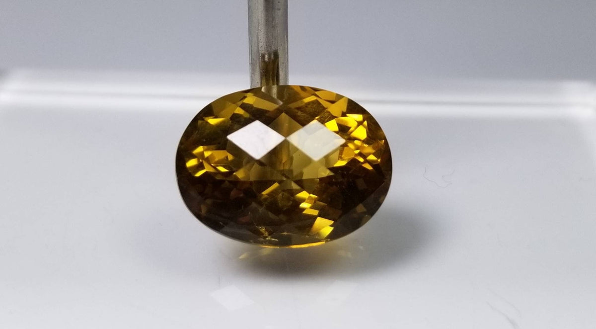 Natural good quality checkerboard faceted ring size citrine loose gemstone