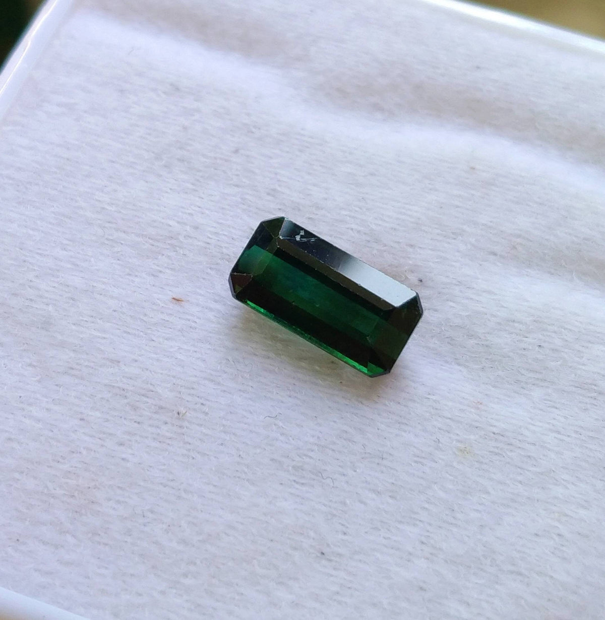 4 Carat Green Tourmaline Gem, Faceted Radiant Cut