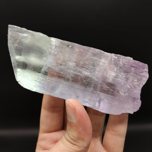 Bicolor Spodumene var kunzite clear lustrous crystal from Afghanistan, 188 grams