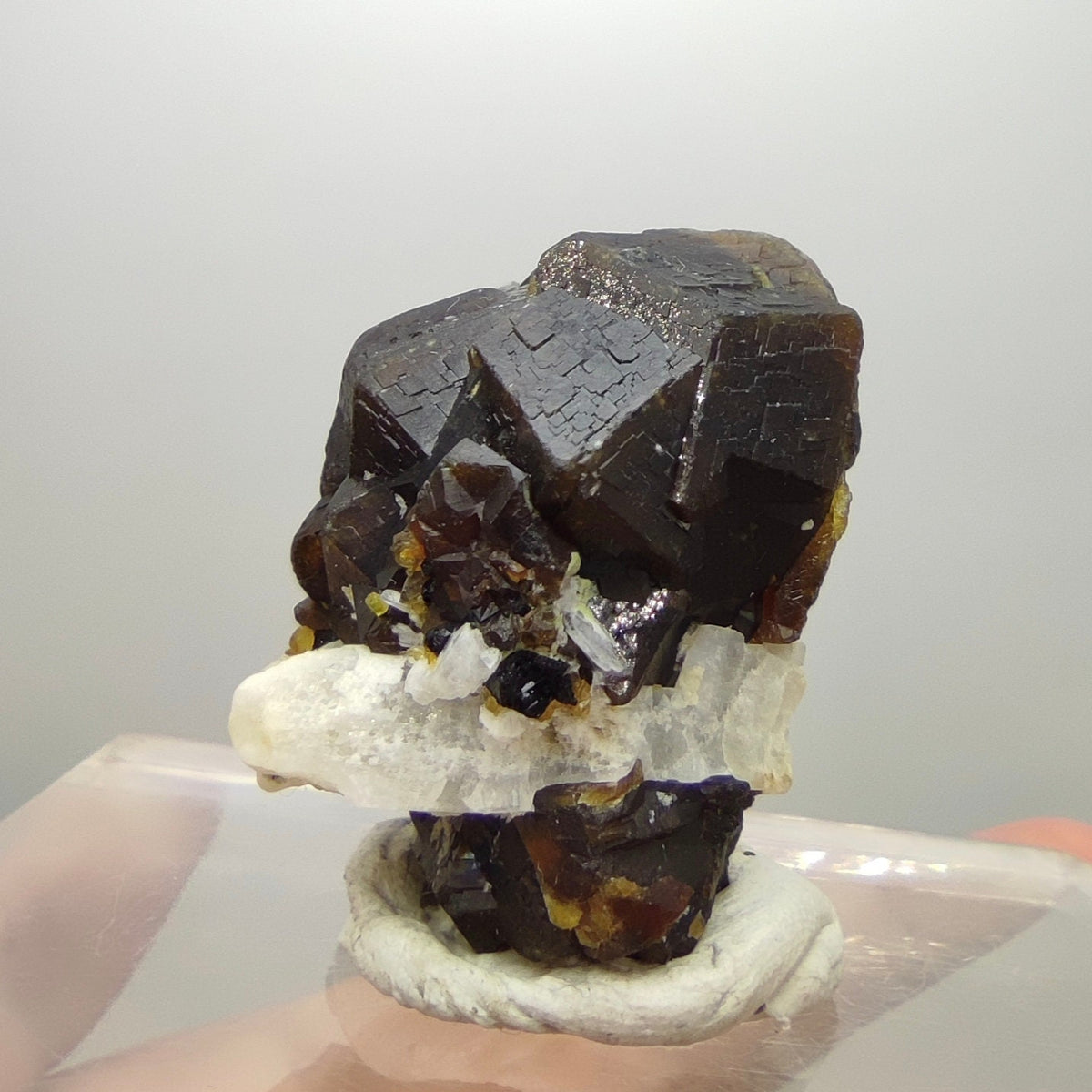 Natural Dark brown Andradite garnet cluster, Well formed crystal, 37.6 grams