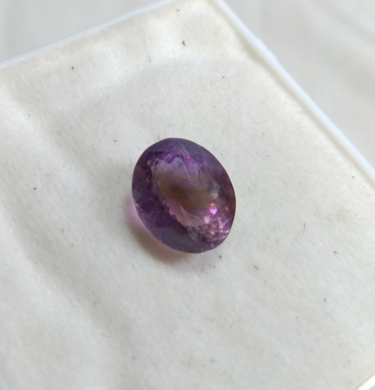 10 Carat Deep Purple Amethyst Gem, Oval Faceted VV Clarity