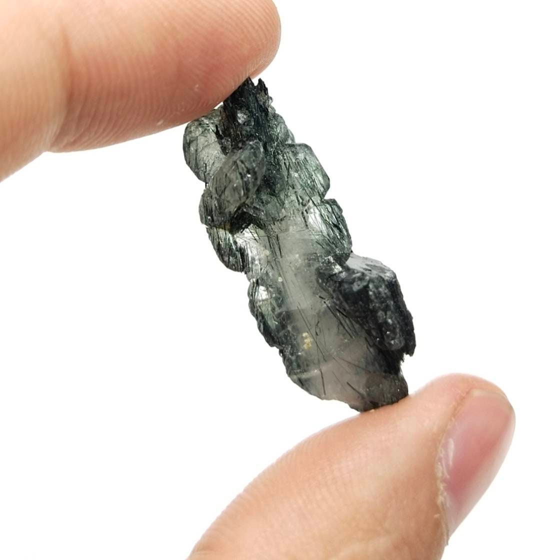 Apatite crystal with green basolite inclusion from KP Pakistan, 7.1 grams