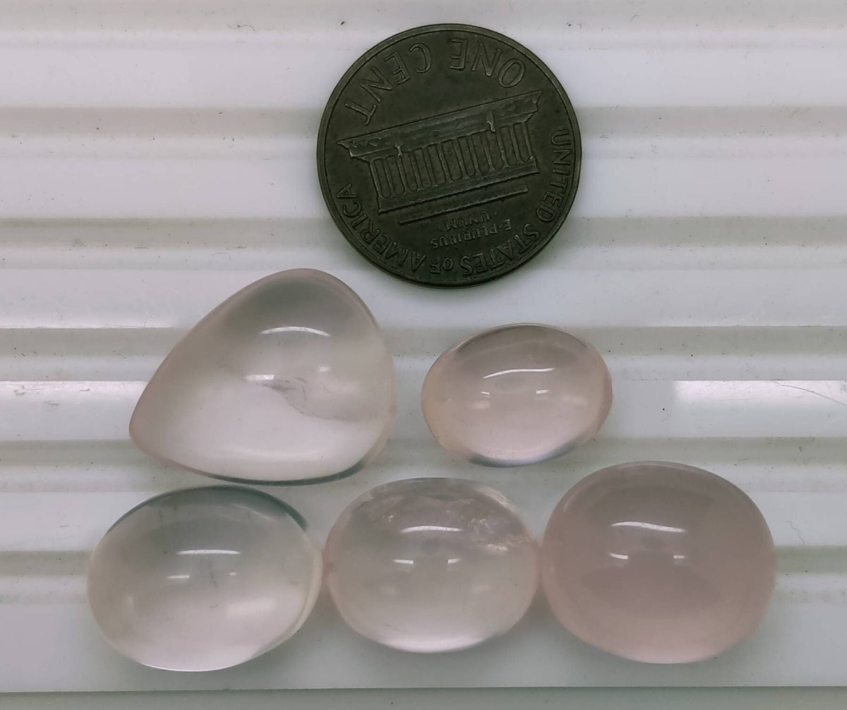 Natural good quality ring sizes rose quartz cabochons
