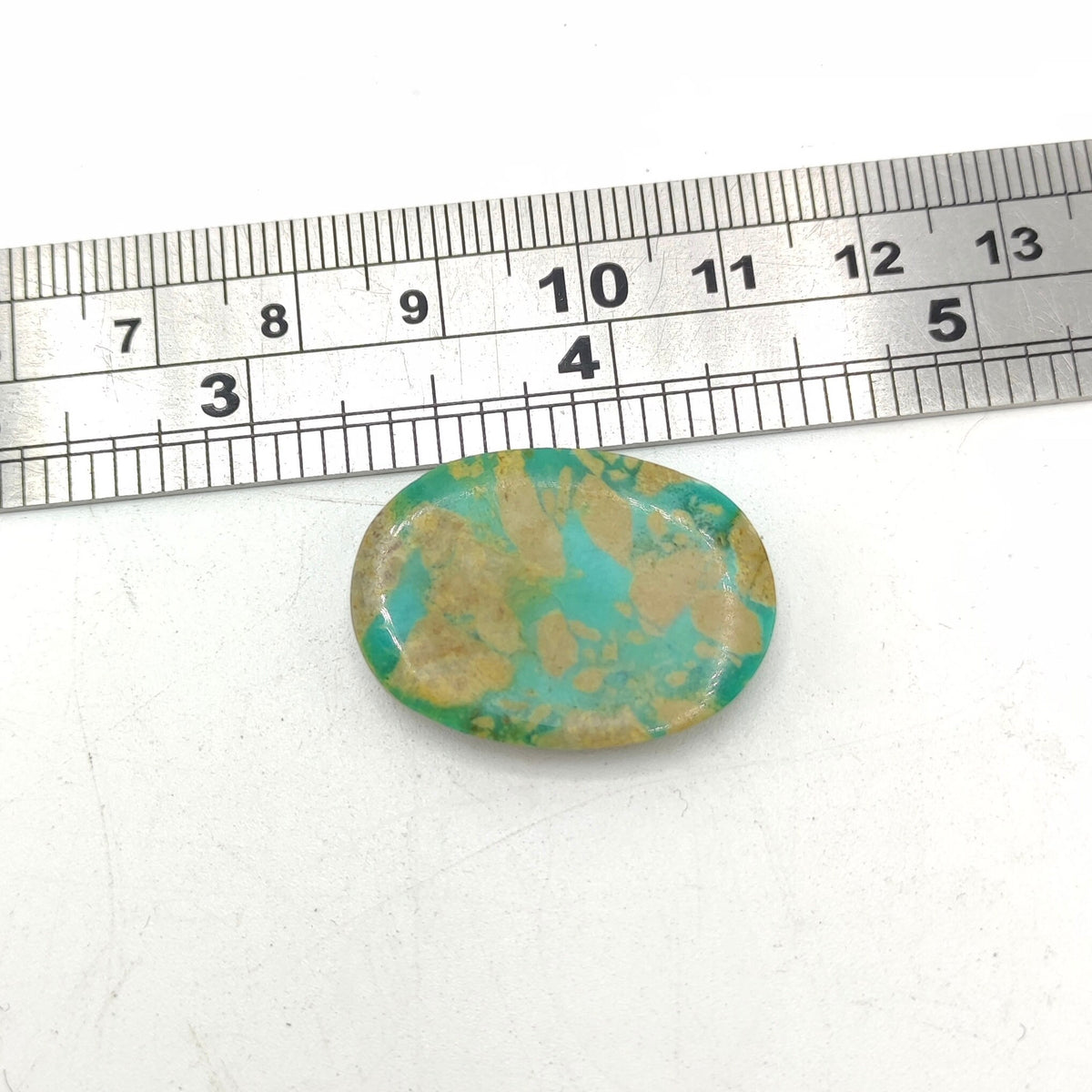Natural green turquoise cabochon, stabilized, 6 grams