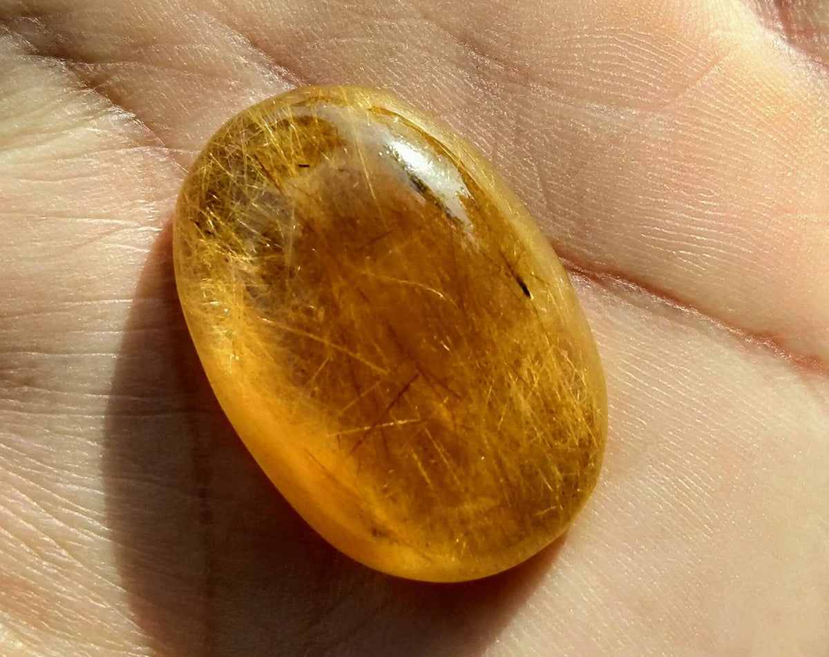 Natural good quality Yellow rutile quartz cabochon