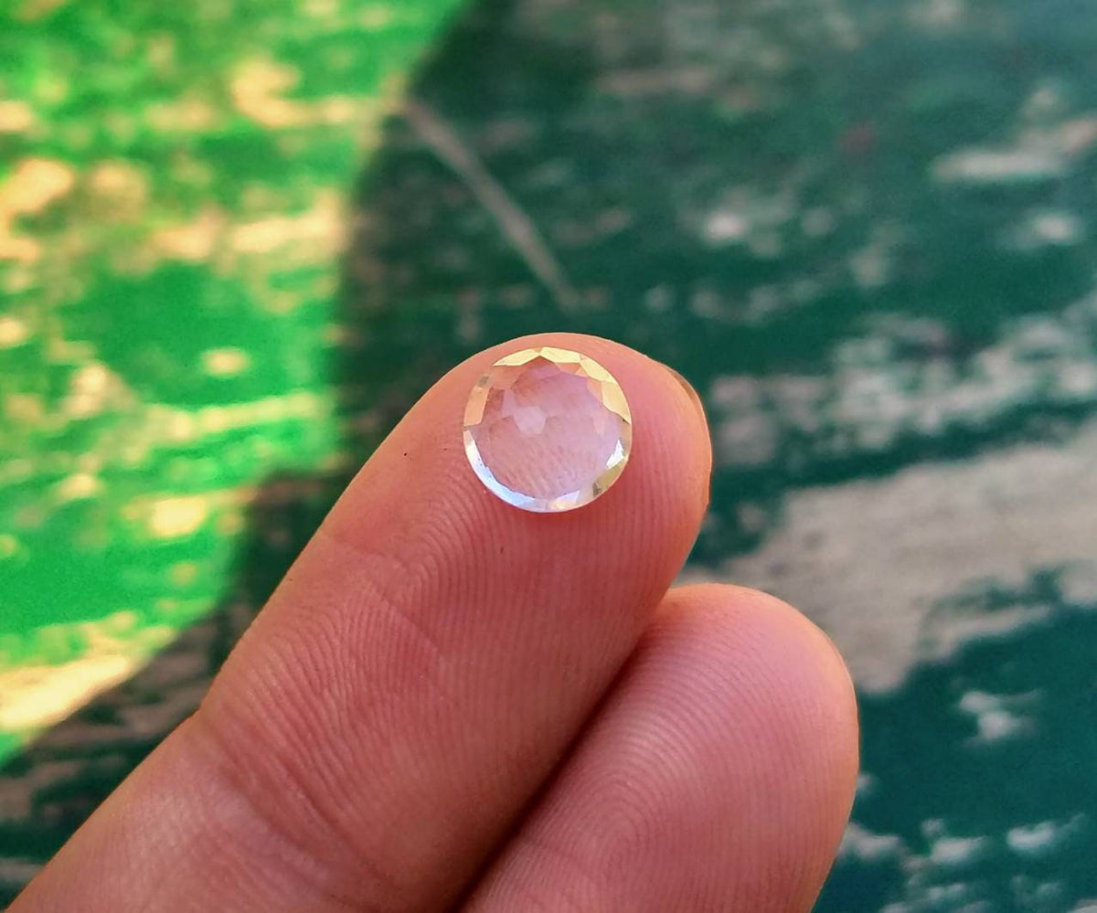 Rose Cut Quartz Cabochons, Calibrated Faceted Gemstones, 19 ct (12 pcs)