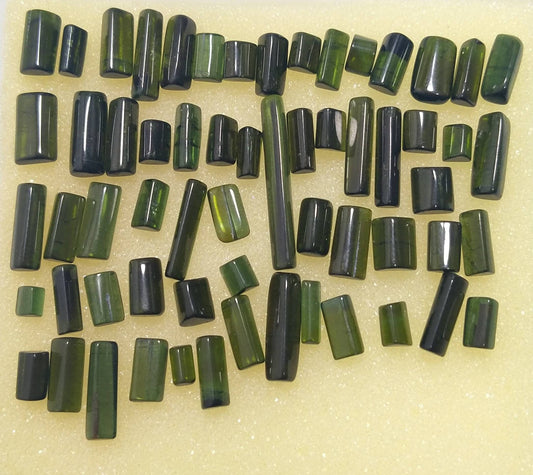 102 Carat Green Tourmaline Cabochon Lot, Untreated
