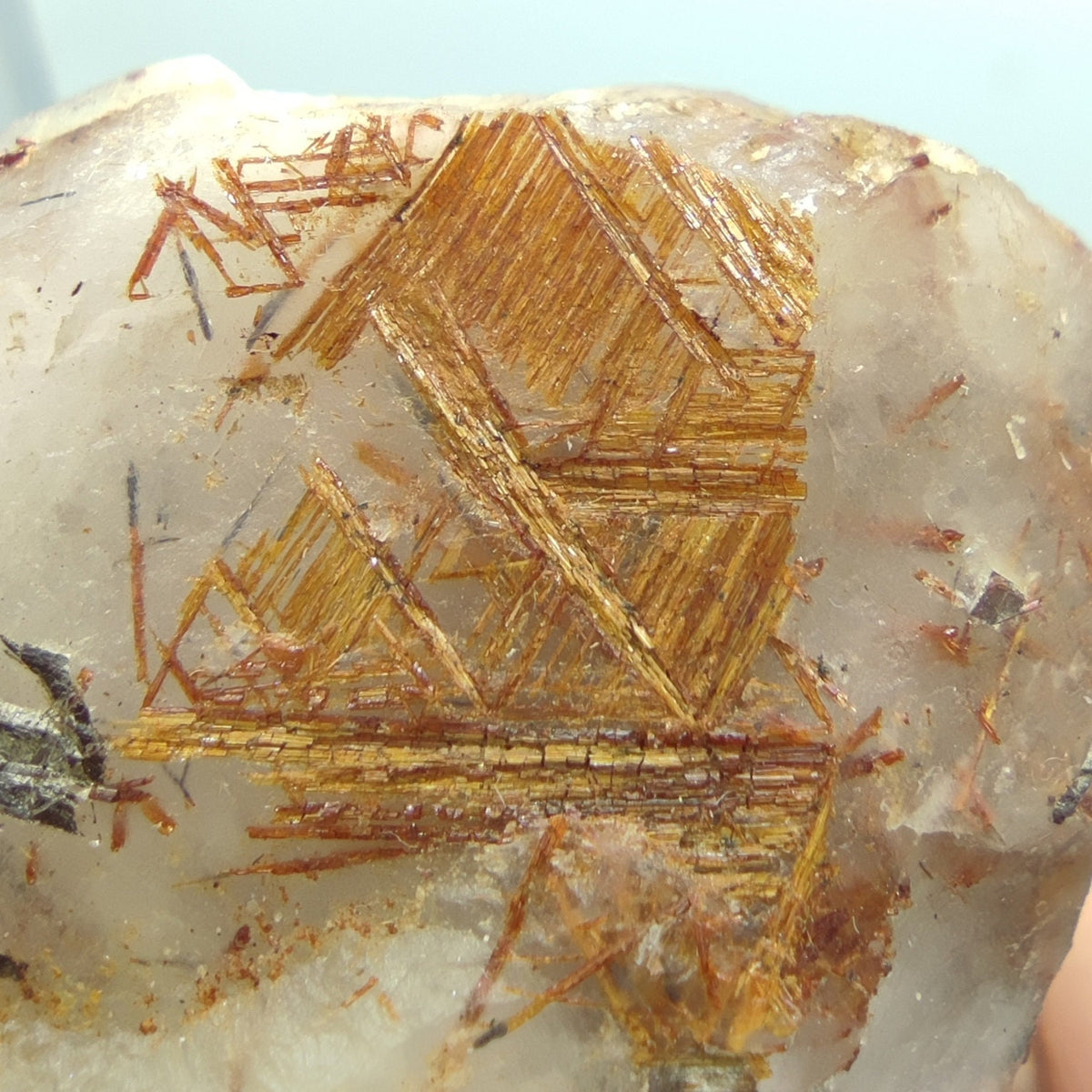 Golden Rutile Quartz Cluster with Siderite, Skardu Pakistan