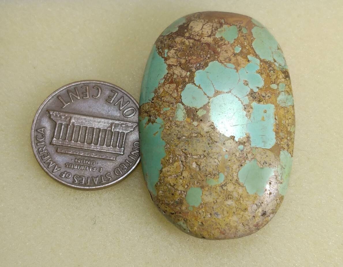 Natural Turquoise Cabochon, 74 Carats, Oval Shape