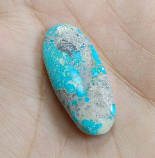 23 Carat Oval Turquoise Cabochon, Untreated Gemstone