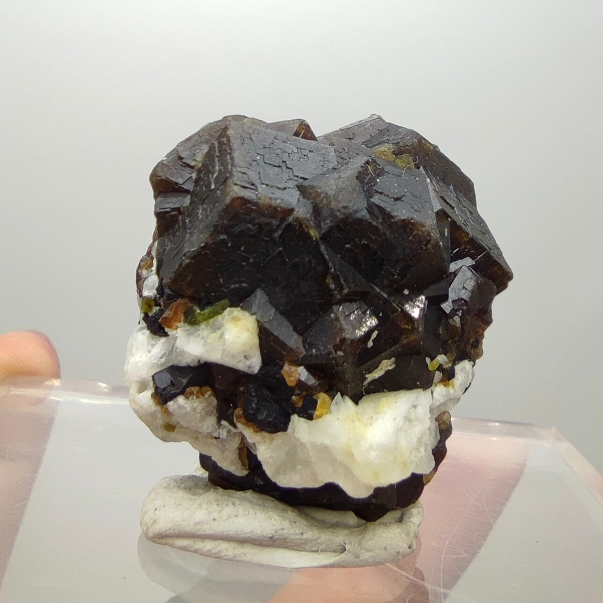 Natural Dark brown Andradite garnet cluster, Well formed crystal, 37.6 grams