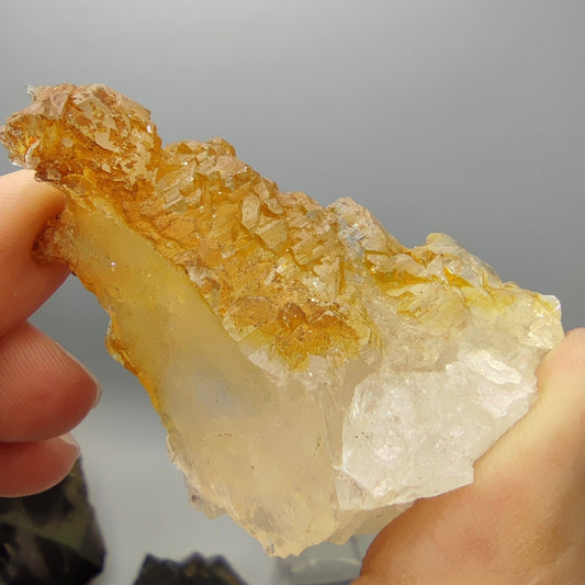 Natural etched lustrous quartz crystal with step formation structure from Skardu Pakistan, 50 grams