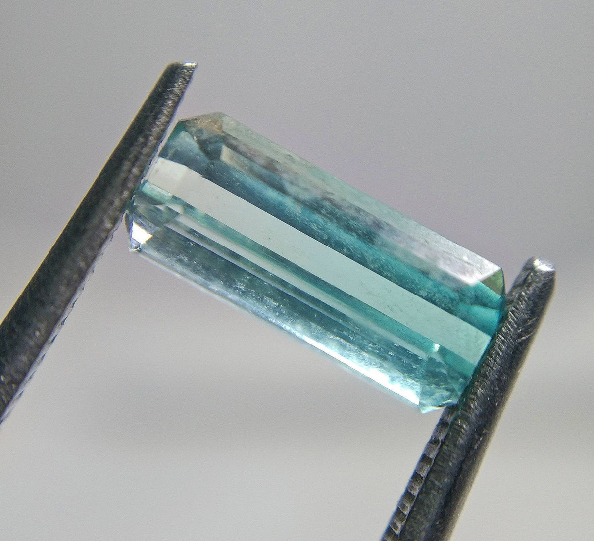 2 Carat Light Blue Tourmaline Gemstones, Faceted Radiant Cut