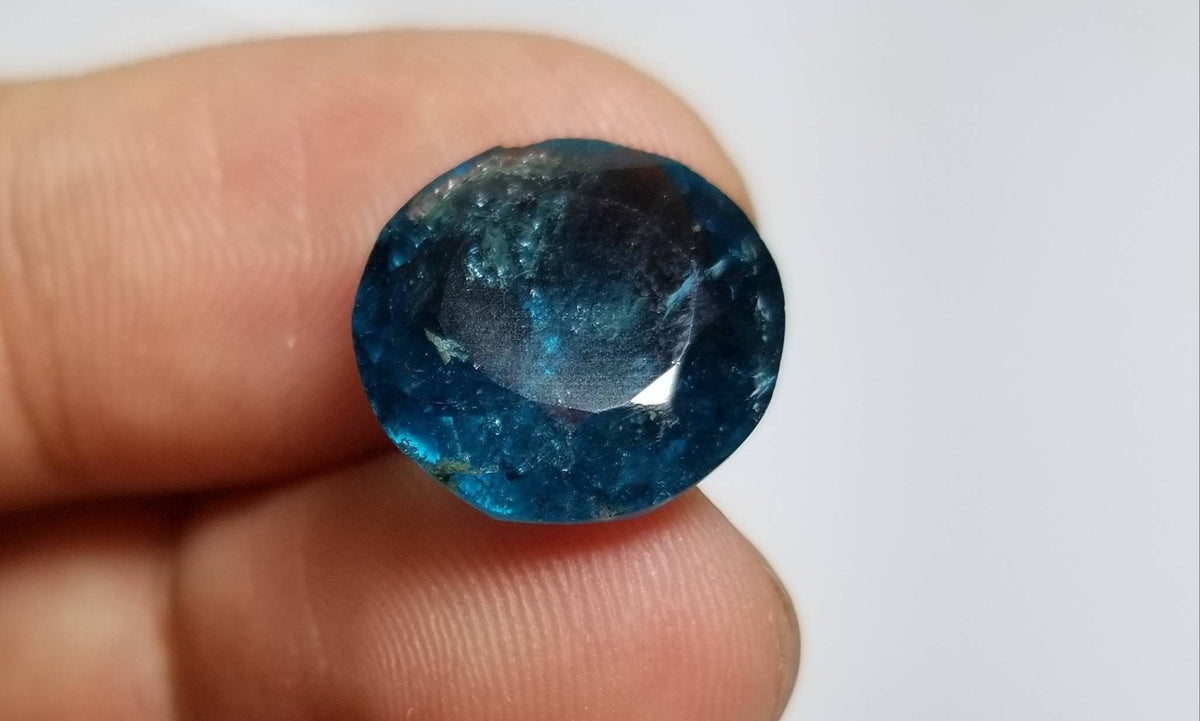 Natural ring size blue tourmaline facted gems