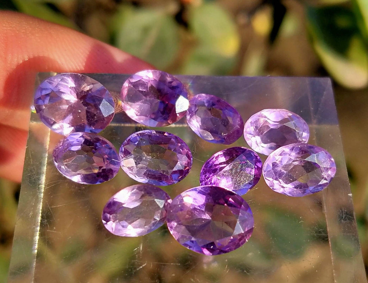 Faceted Amethyst Gems, Natural Loose Stones, 15 Carats Total
