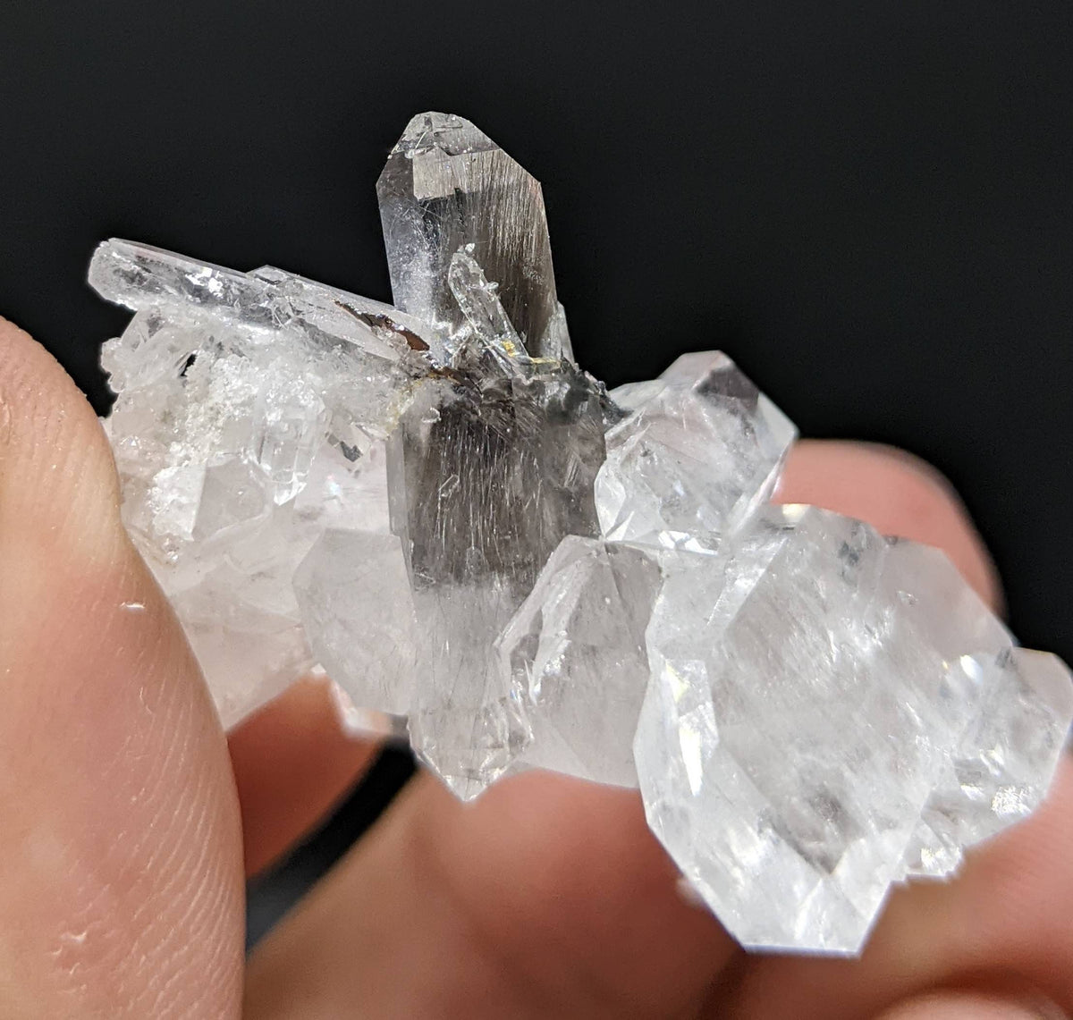 Small brookite included quartz cluster on matrix from Baluchistan Pakistan, 15.9 grams