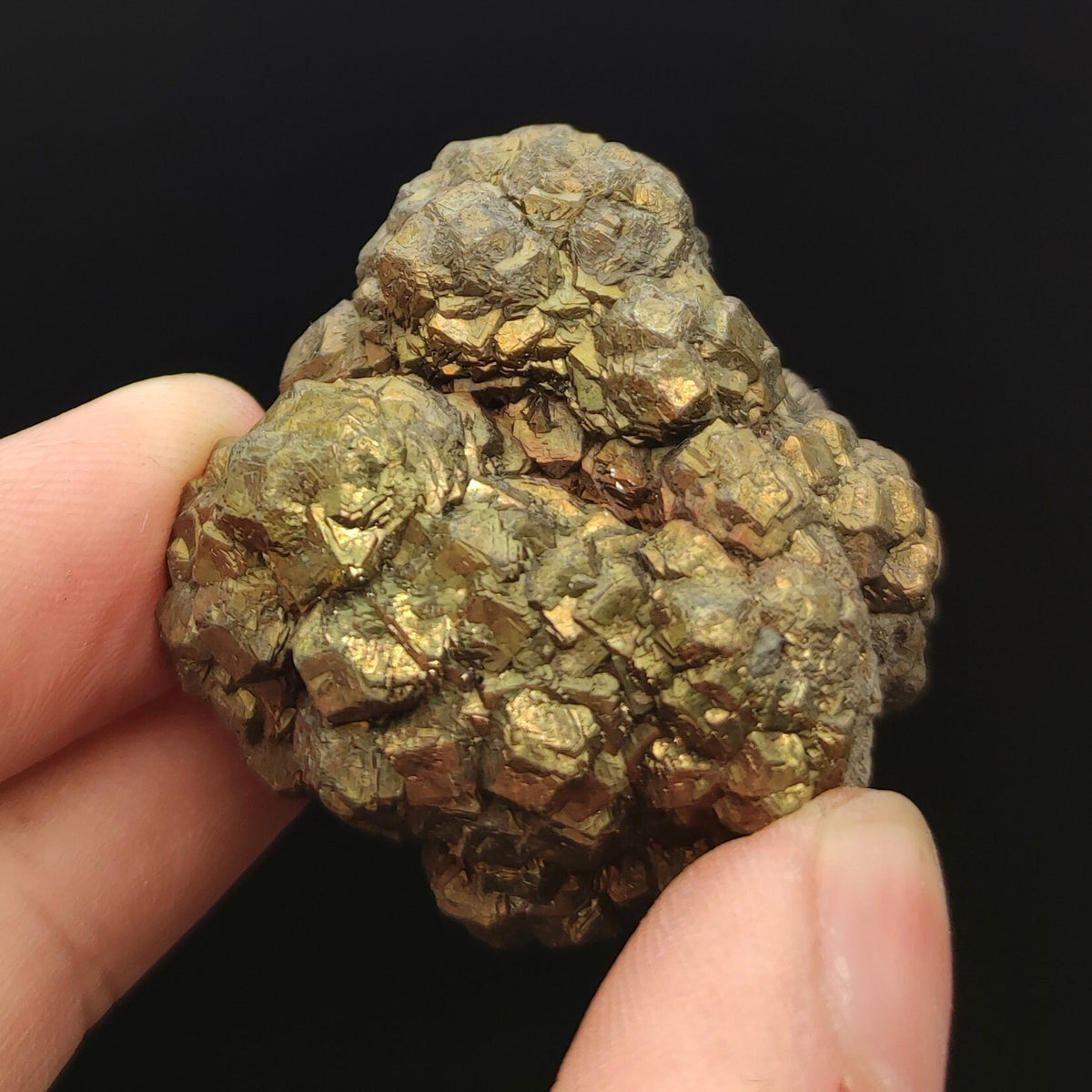 Natural golden Marcasite crystal with rainbow effect on surface from Pakistan, 88 grams