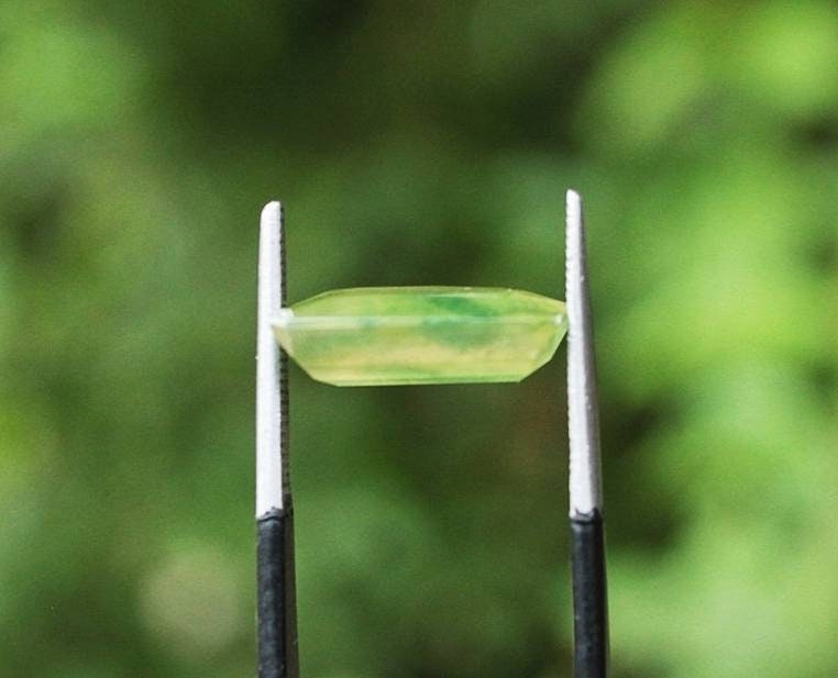 6 Carat Radiant Cut Green Garnet Gemstone Hydrogrossular Idocrase