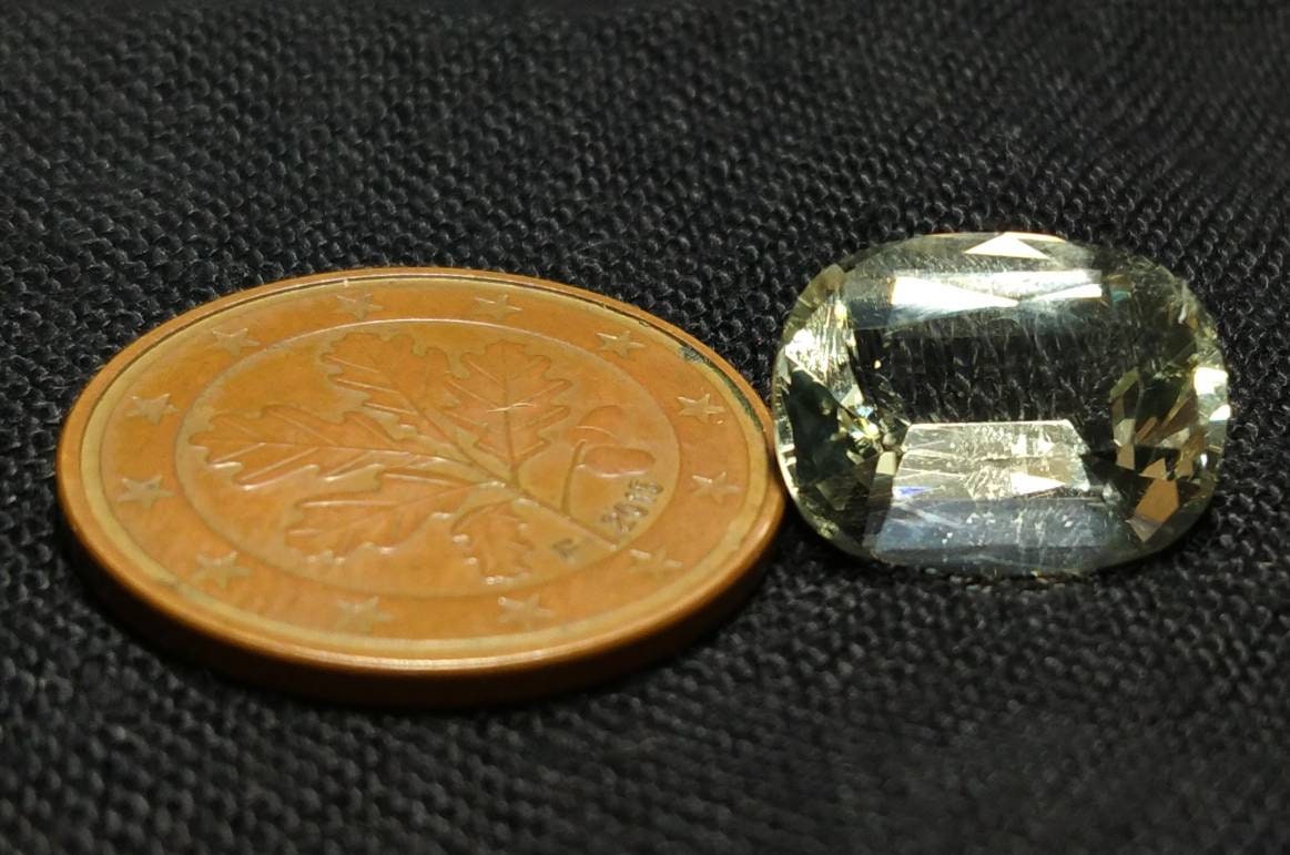 Natural rare fine quality light yellow 6 carats gemmy Orthoclase var. feldspar faceted gem