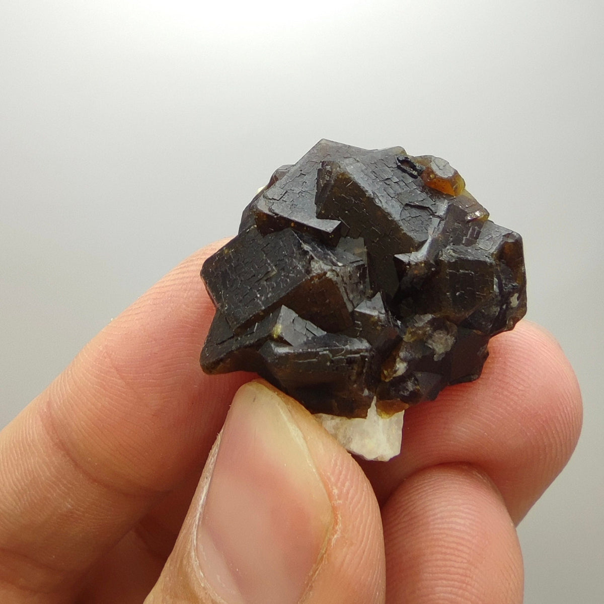 Natural Dark brown Andradite garnet cluster, Well formed crystal, 16.6 grams
