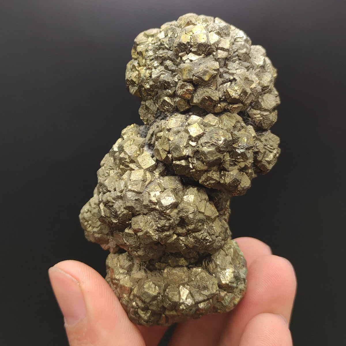 Natural golden Marcasite crystal with rainbow effect on surface from Pakistan, 294 grams
