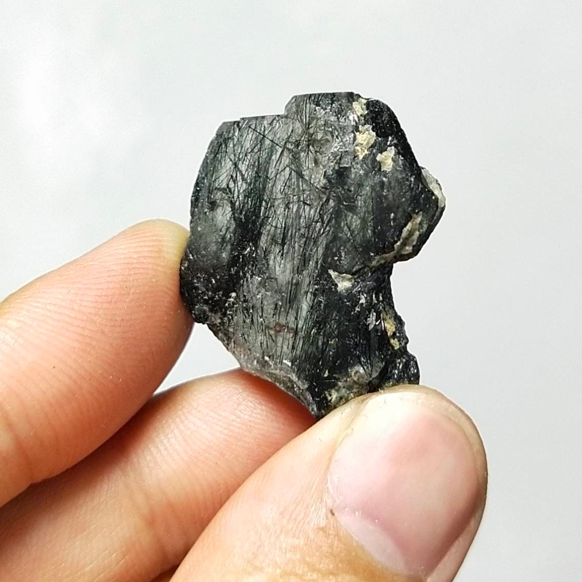 Apatite with massive green byssolite inclusion from Gandao hills, Mohmand Agency KPK Pakistan