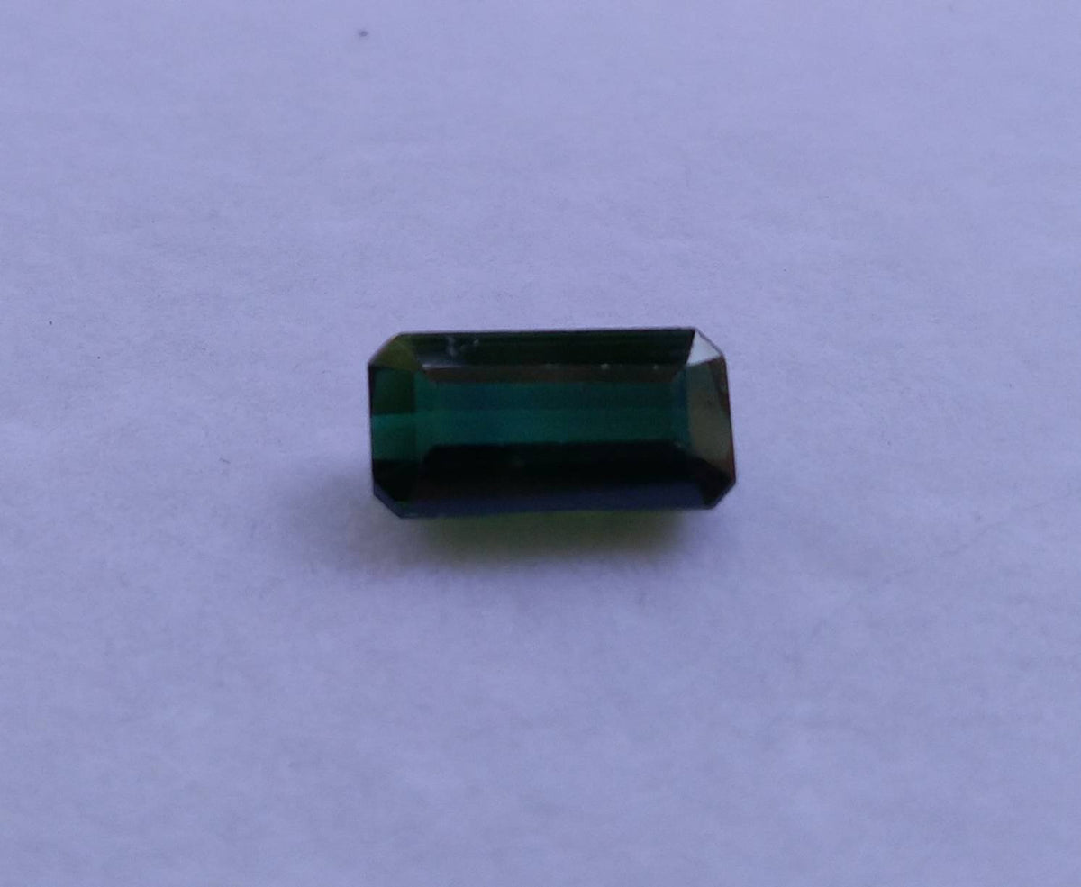 4 Carat Green Tourmaline Gem, Faceted Radiant Cut