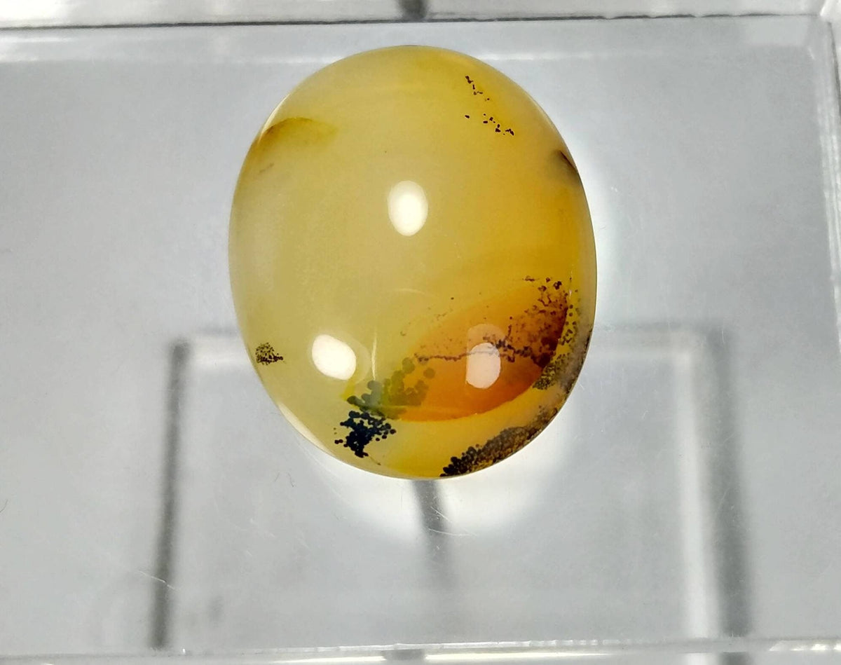 Natural Dendritic agate Cabochon, Locket Size (26x21x11 mm, 37 Carat)