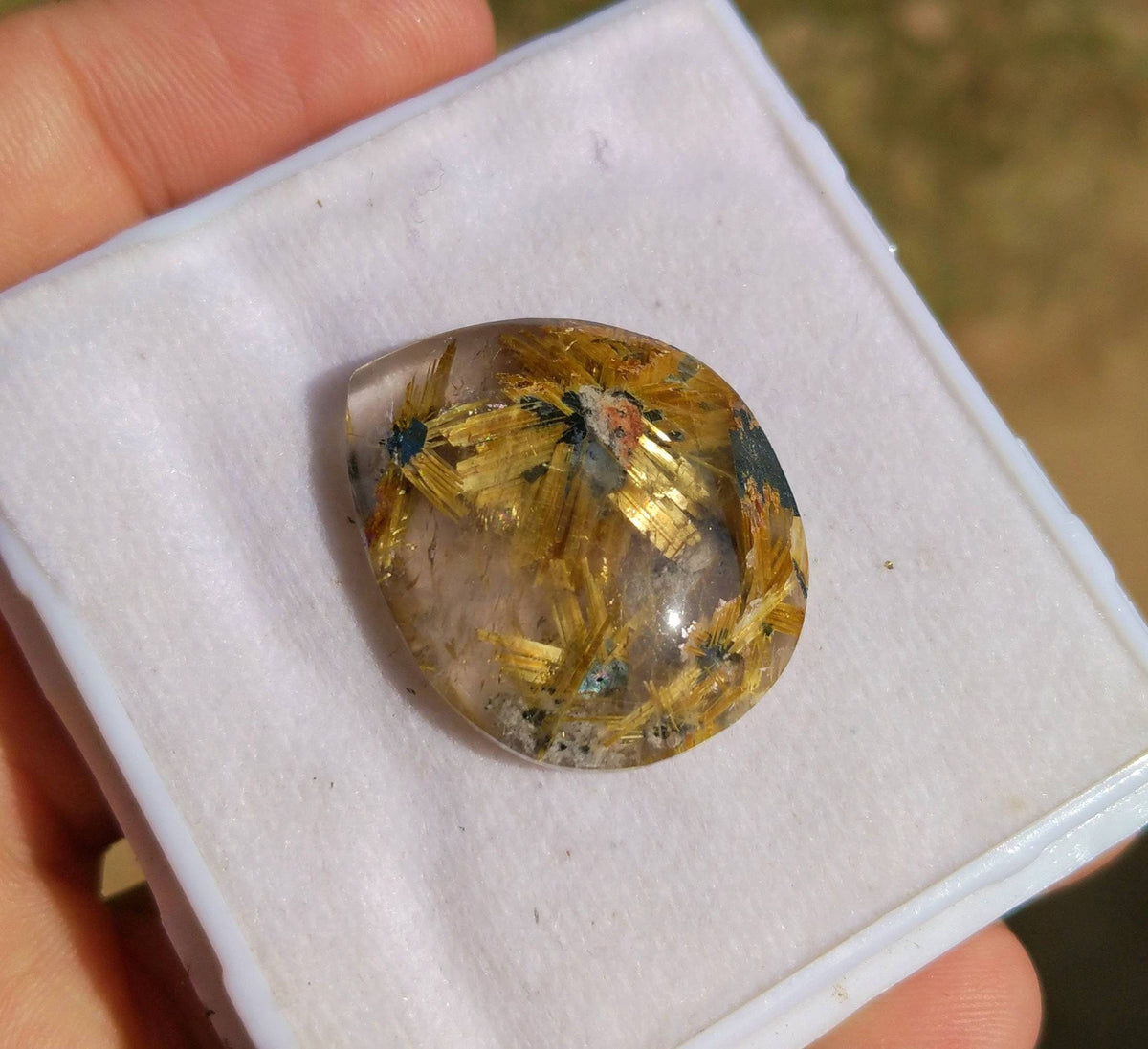 41 Carat Golden Rutile Quartz Cabochon (31x25 mm)