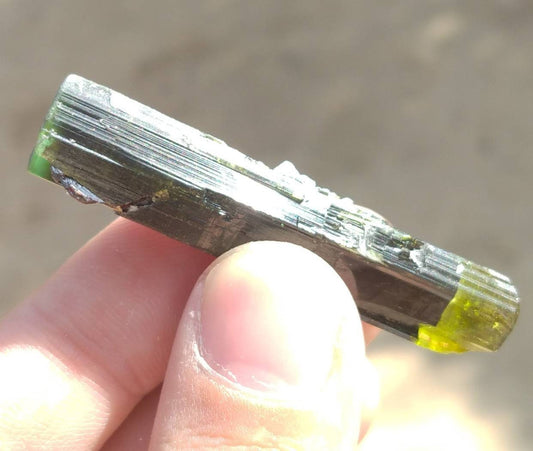 Green Cap Tourmaline Crystal, Double Terminated, Pakistan
