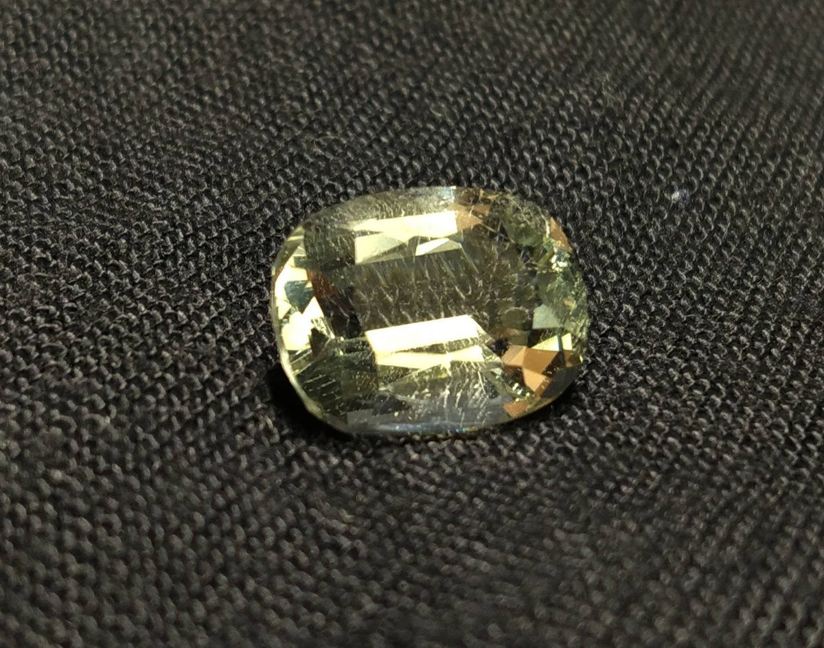 Natural rare fine quality light yellow 6 carats gemmy Orthoclase var. feldspar faceted gem