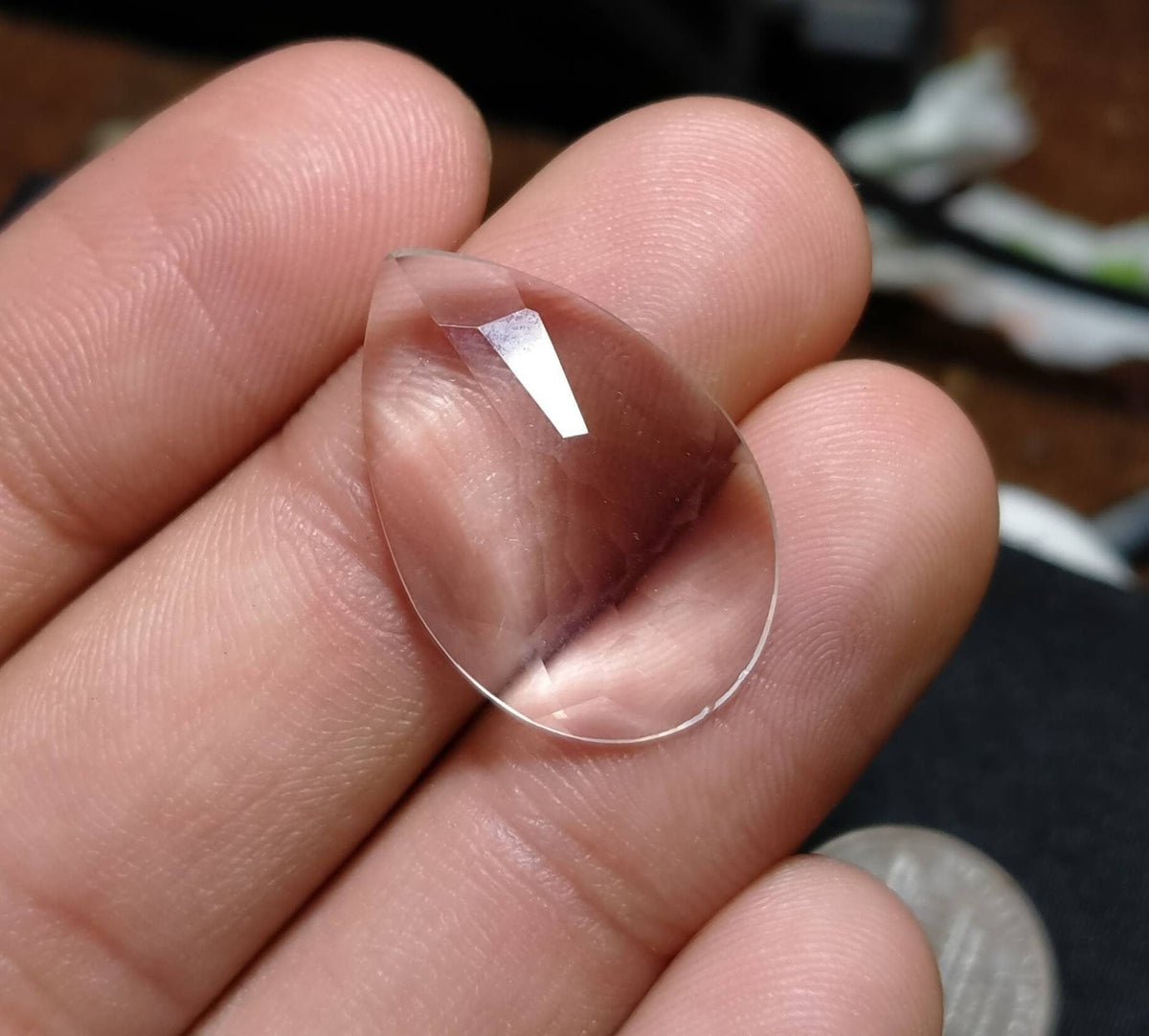 Natural good quality rose/cut faceted quartz cabochons