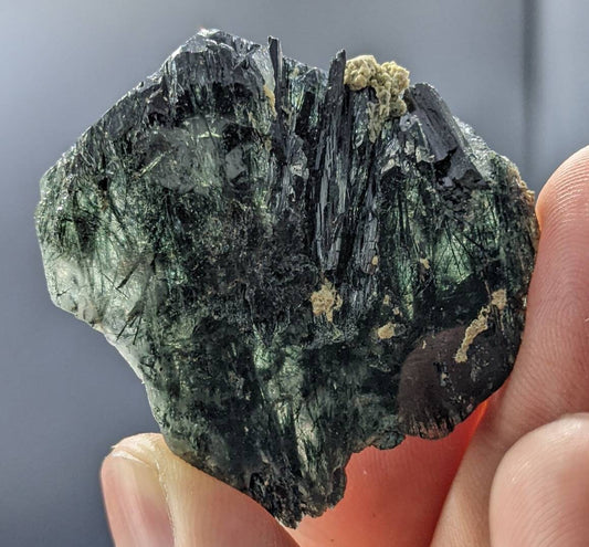 Apatite crystal with green basolite inclusion from KP Pakistan, 30 grams