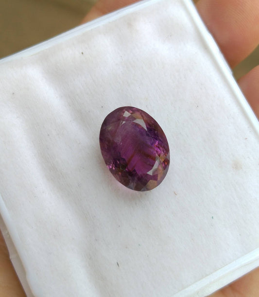 16.5 Carat Oval Faceted Amethyst Gemstone, Deep Purple
