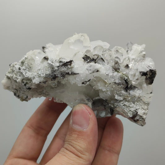 Natural nice size brookite included quartz cluster from Baluchistan Pakistan, 204 grams