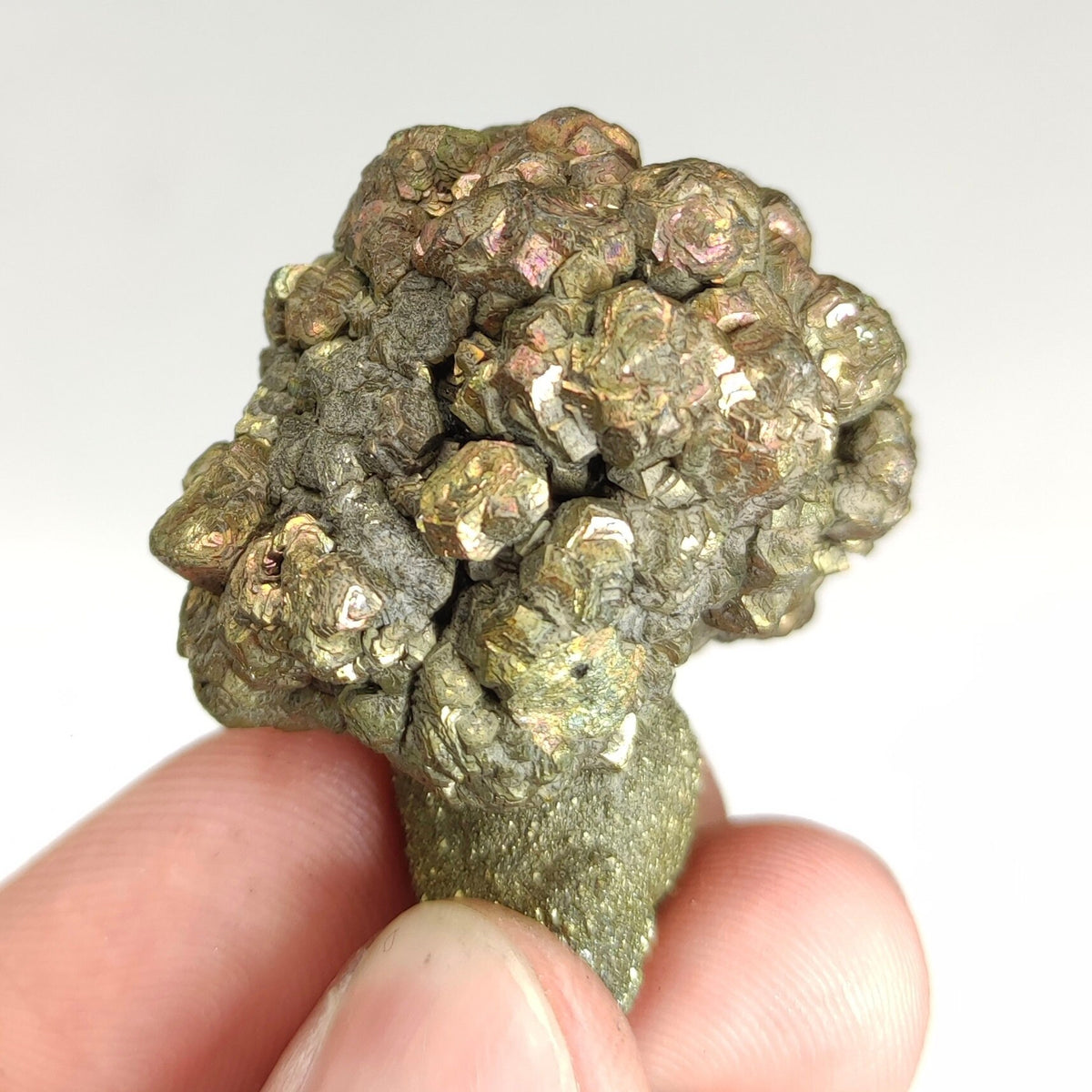 Natural golden Marcasite crystal with rainbow effect on surface from Pakistan, 58.4 grams