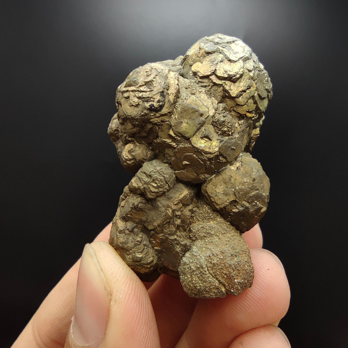 Natural golden Marcasite crystal with rainbow effect on surface from Pakistan, 116 grams