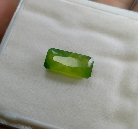 10 Carat Radiant Faceted Green Garnet Gem