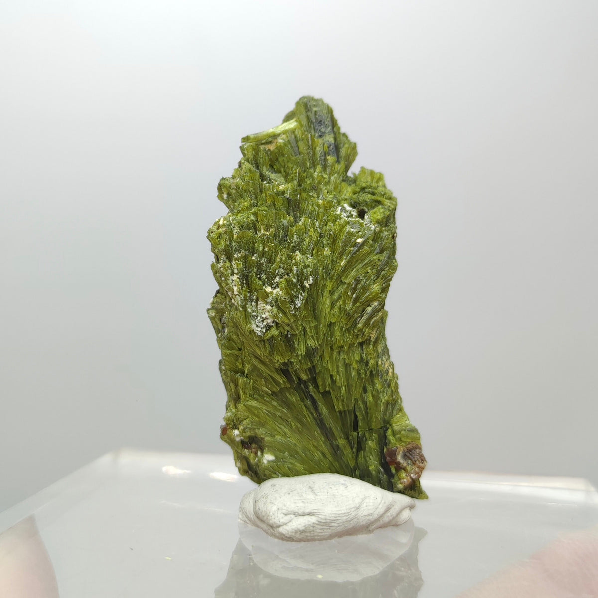 Grreen spray epidote crystal from Balochistan Pakistan, weight 28 grams