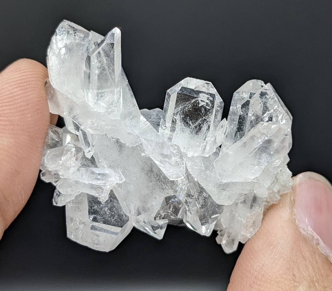Small brookite included quartz cluster on matrix from Baluchistan Pakistan, 15.9 grams
