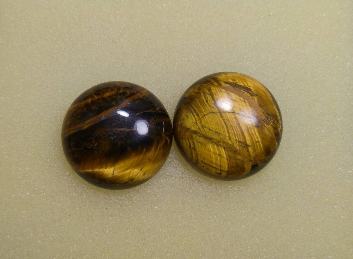 Tigereye Cabochons Pair, 37 Carats