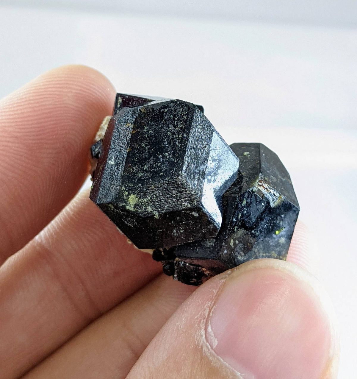 On matrix andradite garnet crystals with green epidote from Pakistan, 17.1 grams