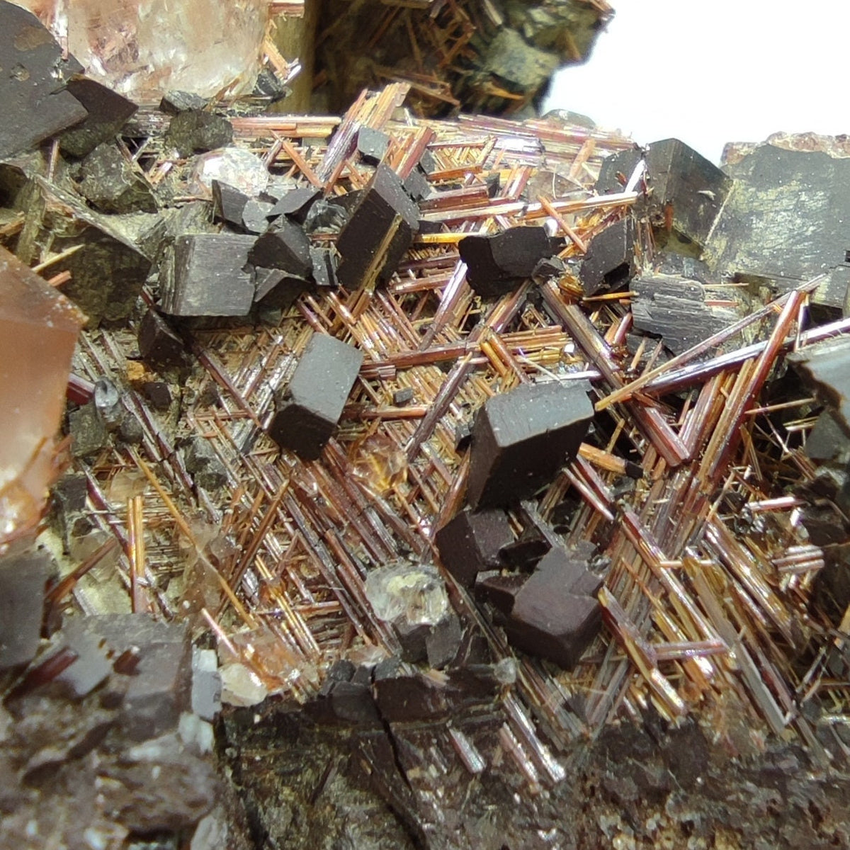 Golden Rutile Quartz Cluster with Siderite, Skardu Pakistan